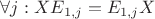 $\forall j: X E_{1,j} = E_{1,j} X$