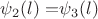 $\psi _2  (l)  =  $\psi _3  ( l)$