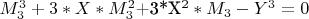$ M_3^3+3*X*M_3^2$+3*X^2*M_3-Y^3=0$