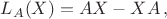 $L_A(X)=AX-XA\,,$