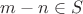 $m-n\in S$ $m-n\in S$