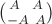 $\binom{A \ \ A}{-A \ A}$