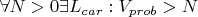 $\forall N>0 \exists L_{car}: V_{prob}>N$