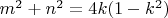 $m^2+n^2=4k(1-k^2)$