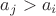 $a_j > a_i$