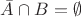 $\bar A \cap B=\emptyset$