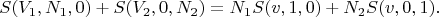 $$
S(V_1,N_1,0)+S(V_2,0,N_2)=N_1 S(v,1,0)+N_2 S(v,0,1).
$$