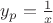 $ \[{y_p} = \frac{1}{x}\]$