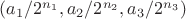$(a_1/2^{n_1}, a_2/2^{n_2}, a_3/2^{n_3})$