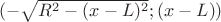 $(-\sqrt {R^2-(x-L)^2}; (x-L))$