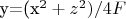 y=(x^2+z^2)/4F