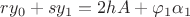 $ry_0+sy_1=2hA+\varphi_1 \alpha_1$