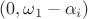 $(0,\omega_1-\alpha_i)$
