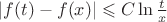 $|f(t) - f(x)| \leqslant C\ln {t \over x}$