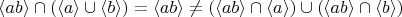 $ \langle ab \rangle \cap (\langle a \rangle \cup \langle b \rangle) = \langle ab \rangle \neq (\langle ab \rangle \cap \langle a \rangle) \cup( \langle ab \rangle \cap \langle b \rangle)$