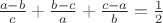 $\frac{a-b}{c}+\frac{b-c}{a}+\frac{c-a}{b}=\frac{1}{2}$