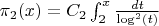 $\pi_2(x) =C_2 \int_2^x {\frac {dt} {\log^2(t)}}$
