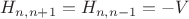 $H_{n,n+1}=H_{n,n-1}=-V $