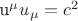 {u}^{\mu}u_{\mu}=c^2