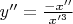$y'' = \frac{-x''}{x'^3}$
