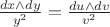 $\frac{dx\wedge dy}{y^2}=\frac{du\wedge dv}{v^2}$