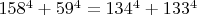 $158^4+59^4=134^4+133^4$