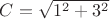 $C=\sqrt{1^2+3^2}$