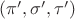 $(\pi ', \sigma ', \tau ')$