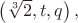 $\left(\sqrt[3]{2},t,q\right),$