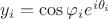 $y_i=\cos \varphi_i e^{i\theta_i}$