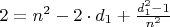 $2=n^2-2\cdot d_1+\frac{d_1^2-1}{n^2}$