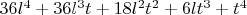 $36l^4+36l^3t+18l^2t^2+6lt^3+t^4$