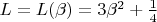 $ L = L(\beta) = 3\beta^{2} + \frac{1}{4} $