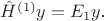 $\hat{H}^{(1)}y = E_1y$.
