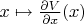 $x\mapsto \frac{\partial V}{\partial x}(x)$