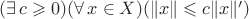 $(\exists\,c\geqslant0)(\forall\,x\in X)(\|x\|\leqslant c\|x\|')$