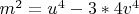 $m^2=u^4-3*4v^4$