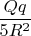$\dfrac{Qq}{5R^2}$