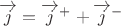 $ \overrightarrow j = \overrightarrow j^+ + \overrightarrow j^- $