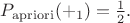$P_{\mathrm{apriori}}(+_1)=\tfrac{1}{2}.$