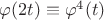 $\varphi(2t)\equiv \varphi^4(t)$