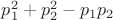 $p_1^2+p_2^2-p_1p_2$