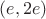 $(e, 2e)$