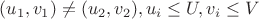 $(u_1,v_1) \not = (u_2,v_2), u_i \le U, v_i \le V$