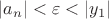 $\math{\left| a_n \right| < \varepsilon < \left| y_1 \right|}$