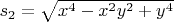 $s_2=\sqrt{x^4-x^2y^2+y^4}$