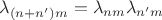 $\lambda_{(n+n')m} = \lambda_{nm} \lambda_{n'm}$