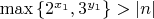 $\max\left\{2^{x_1},3^{y_1}\right\}>\lvert n\rvert$