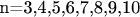 n=3,4,5,6,7,8,9,10