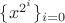 $\{x^{2^i}\}_{i=0}$